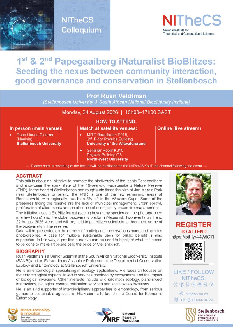 1st & 2nd Papegaaiberg iNaturalist BioBlitzes: Seeding the nexus between community interaction, good governance and conservation in Stellenbosch poster