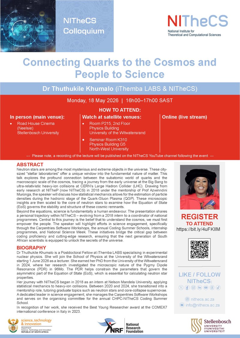 Connecting Quarks to the Cosmos and People to Science poster