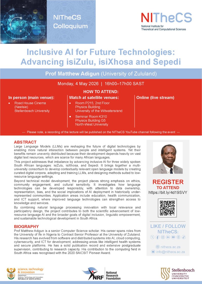 Inclusive AI for Future Technologies: Advancing isiZulu, isiXhosa and Sepedi poster
