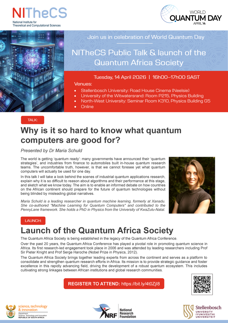 NITheCS Public Talk and launch of the Quantum Africa Society poster