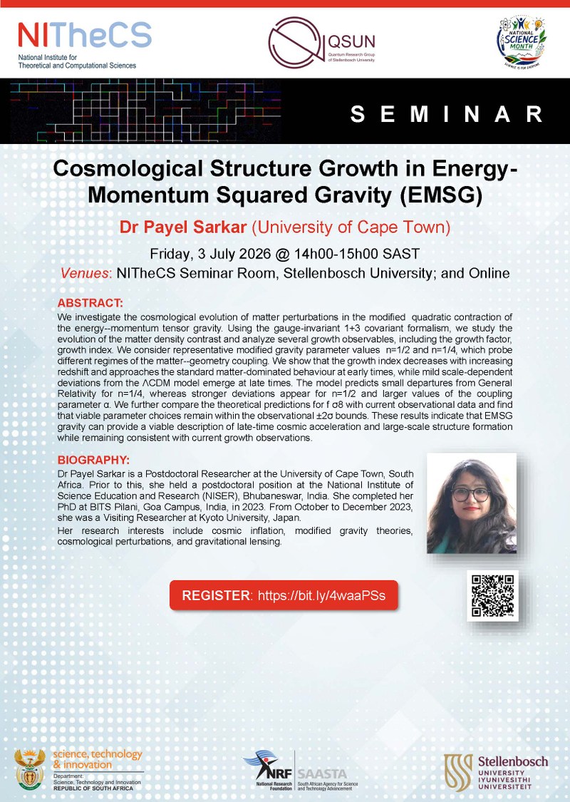 Cosmological Structure Growth in Energy-Momentum Squared Gravity (EMSG) poster