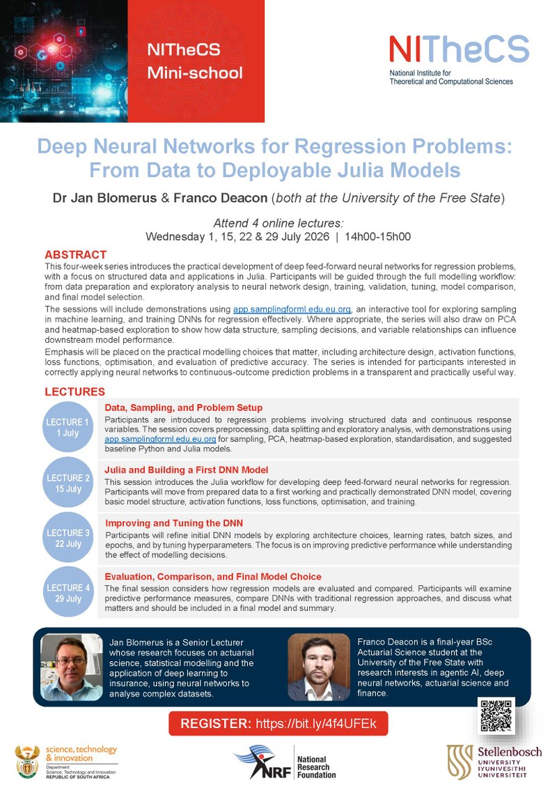 Deep Neural Networks for Regression Problems: From Data to Deployable Julia Models poster