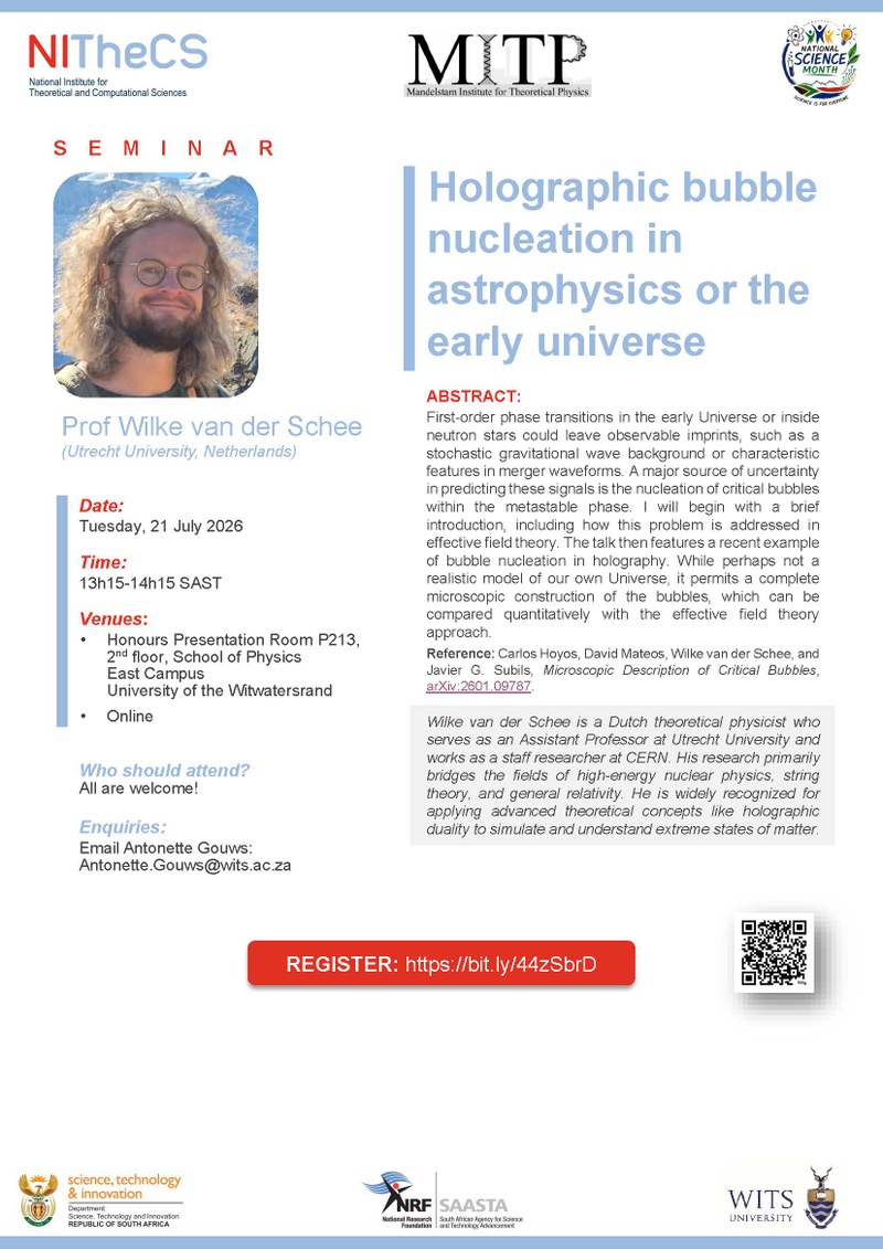 Holographic bubble nucleation in astrophysics or the early universe poster