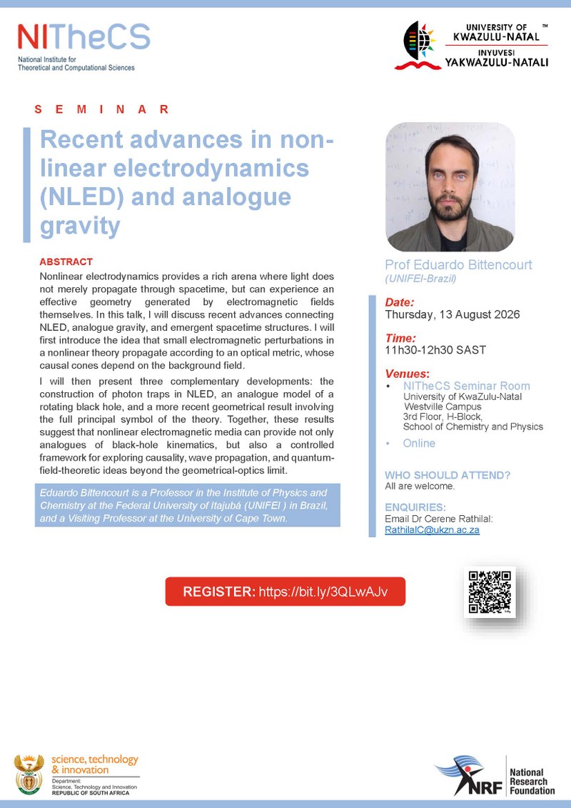Recent advances in non-linear electrodynamics (NLED) and analogue gravity poster